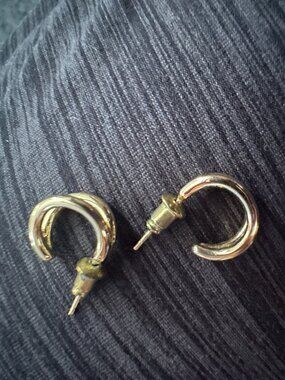 gold tone half hoop earrings